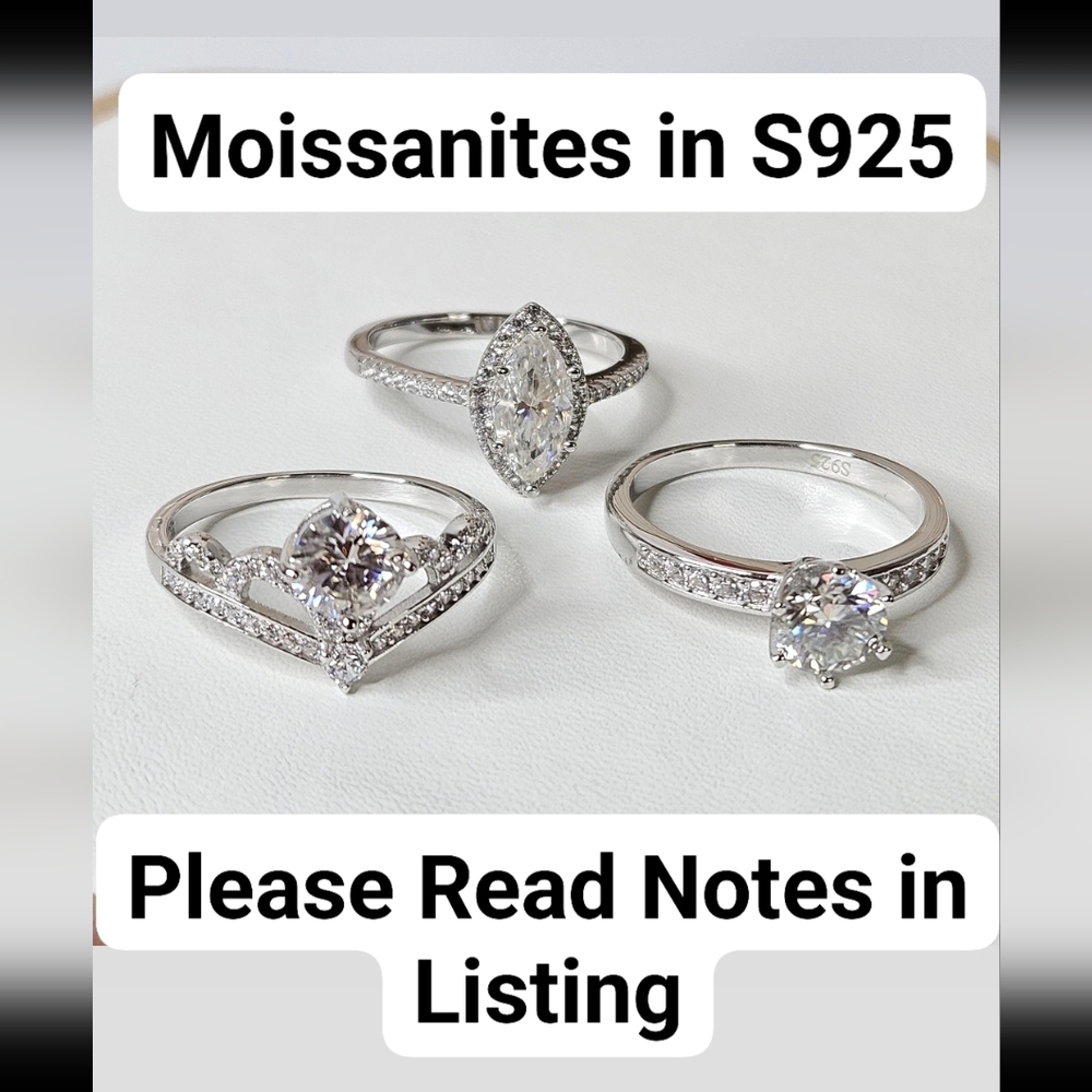 Moissanite in S925. NWOT. NO GRA. Description Stated Live. FOR LIVE SHOW ONLY